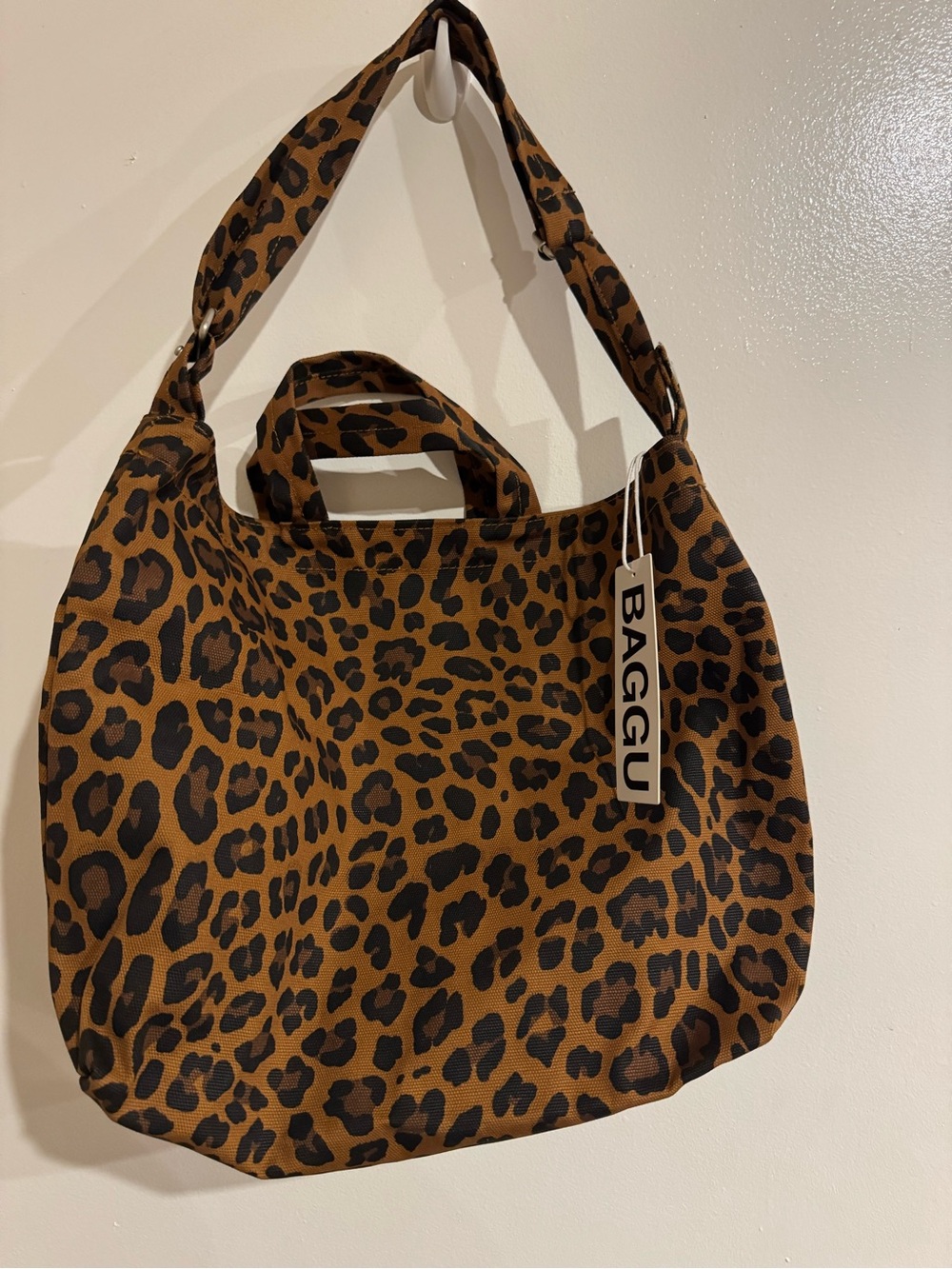 BAGGU Leopard Print Brown and Black Tote